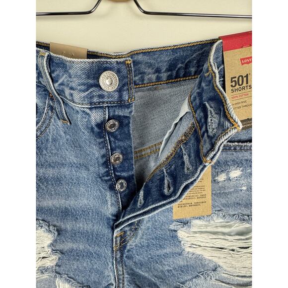 NWT Levi's 501 High Rise Cutoff Denim Shorts 28 - Picture 7 of 9
